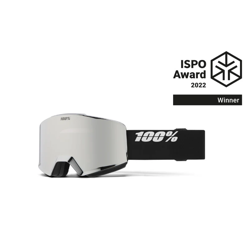100% Snow Goggle NORG HiPER Essential Black / Silver ML Mirror - Image 2