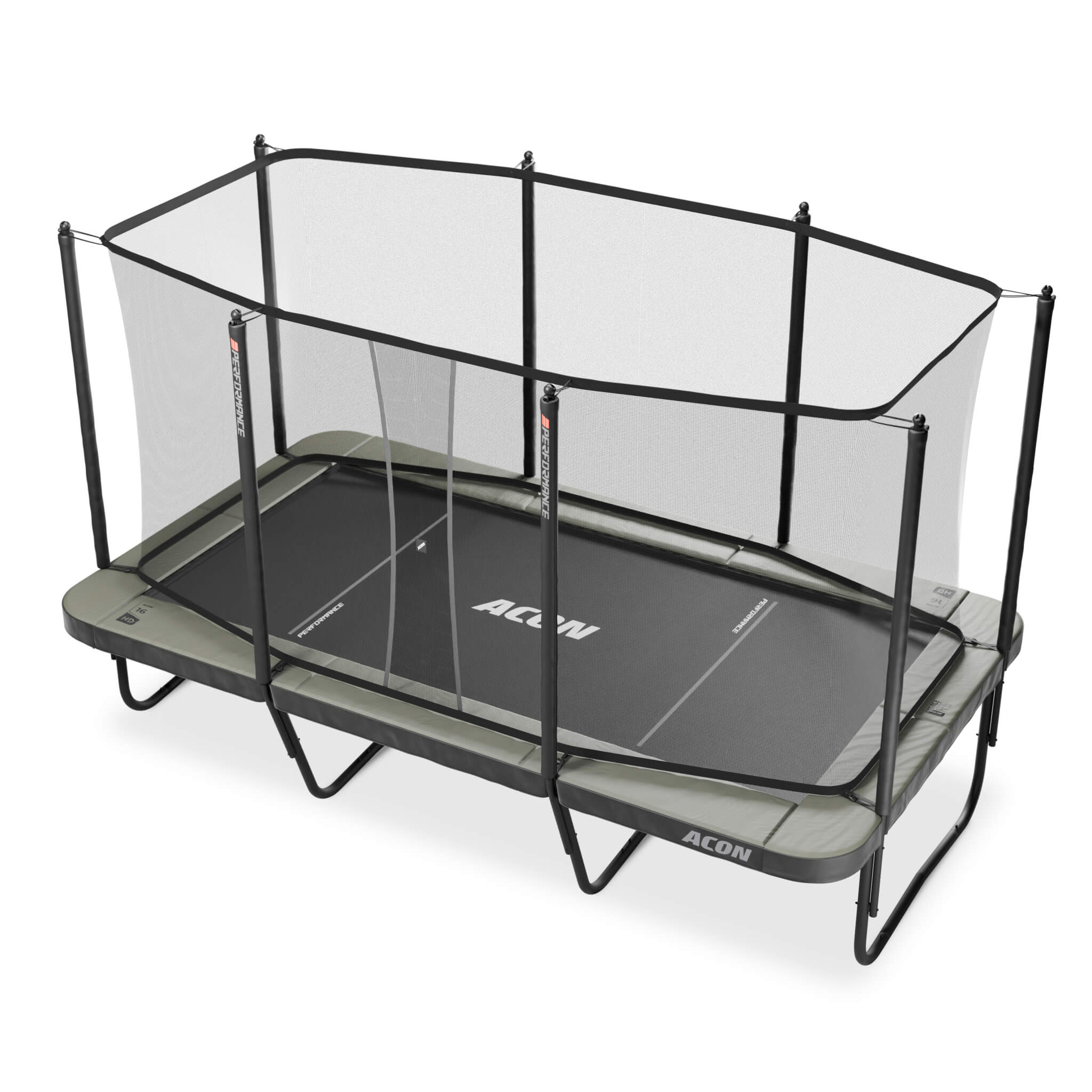 Acon 16 HD PRO Performance Rechteckiges Trampolin mit Netz und Leiter