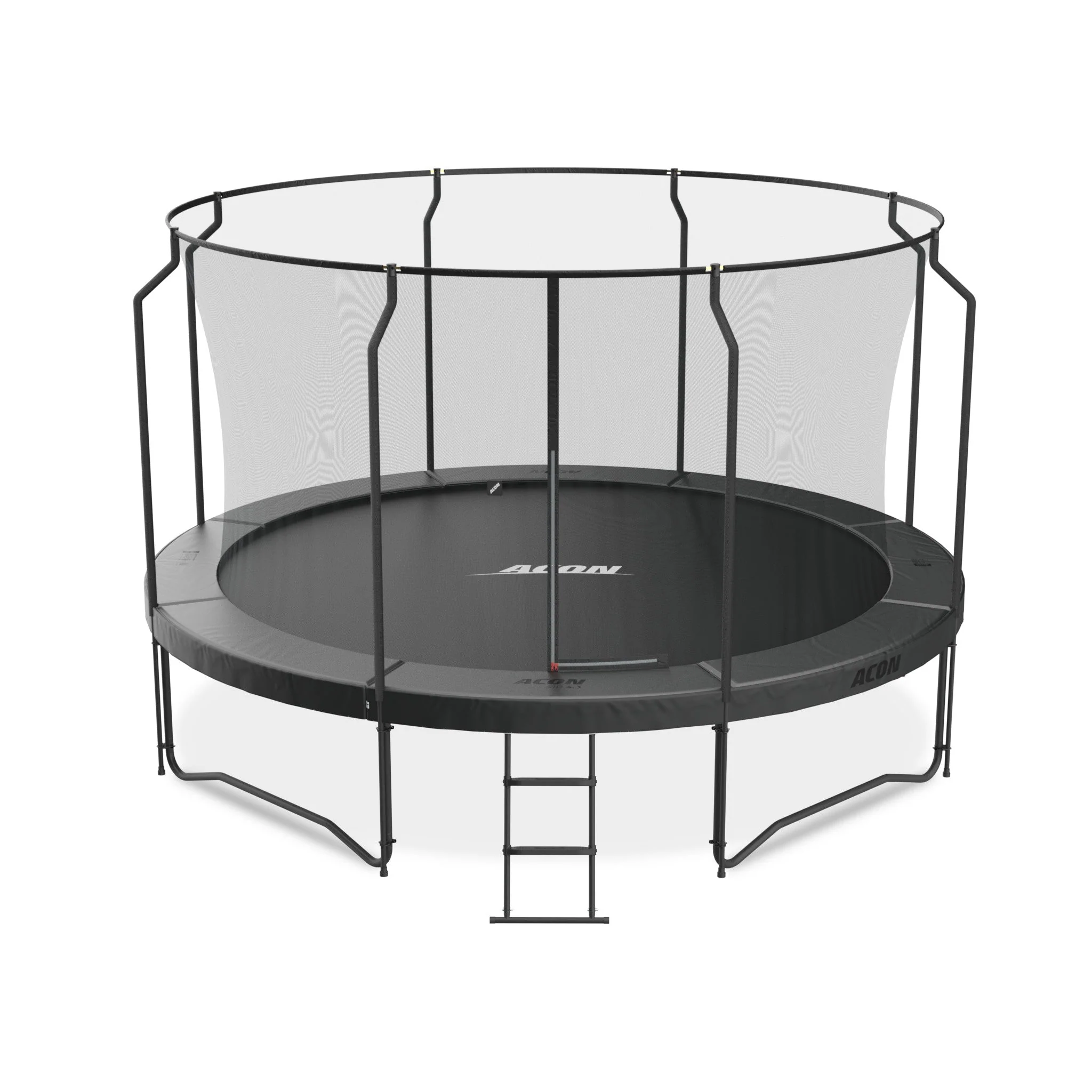 ACON Air 4,3 m Rundes Trampolin mit Premium-Netz und Leiter, schwarz - Image 2