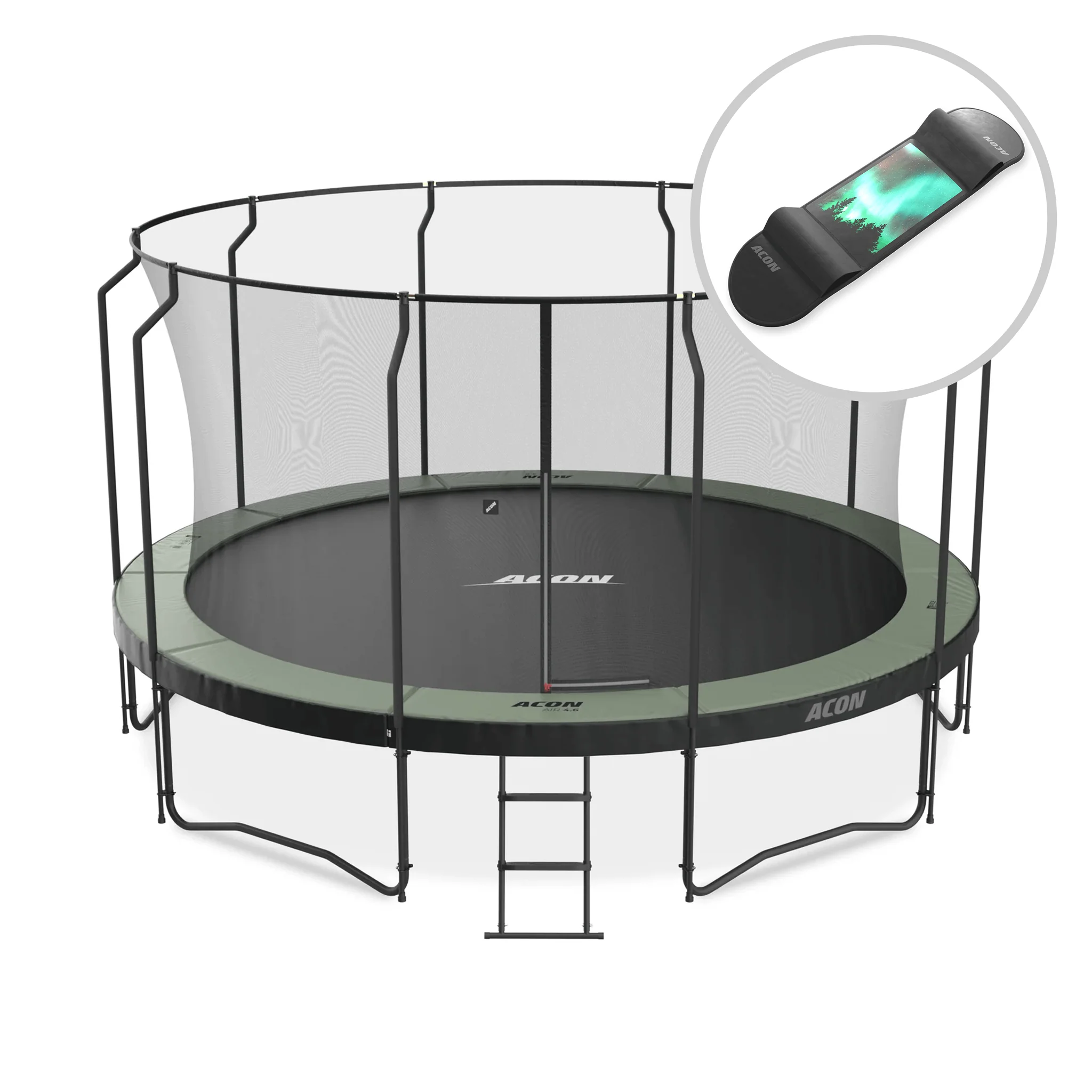 ACON Air 4,6 m Rundes Trampolin mit Premium-Netz und Leiter