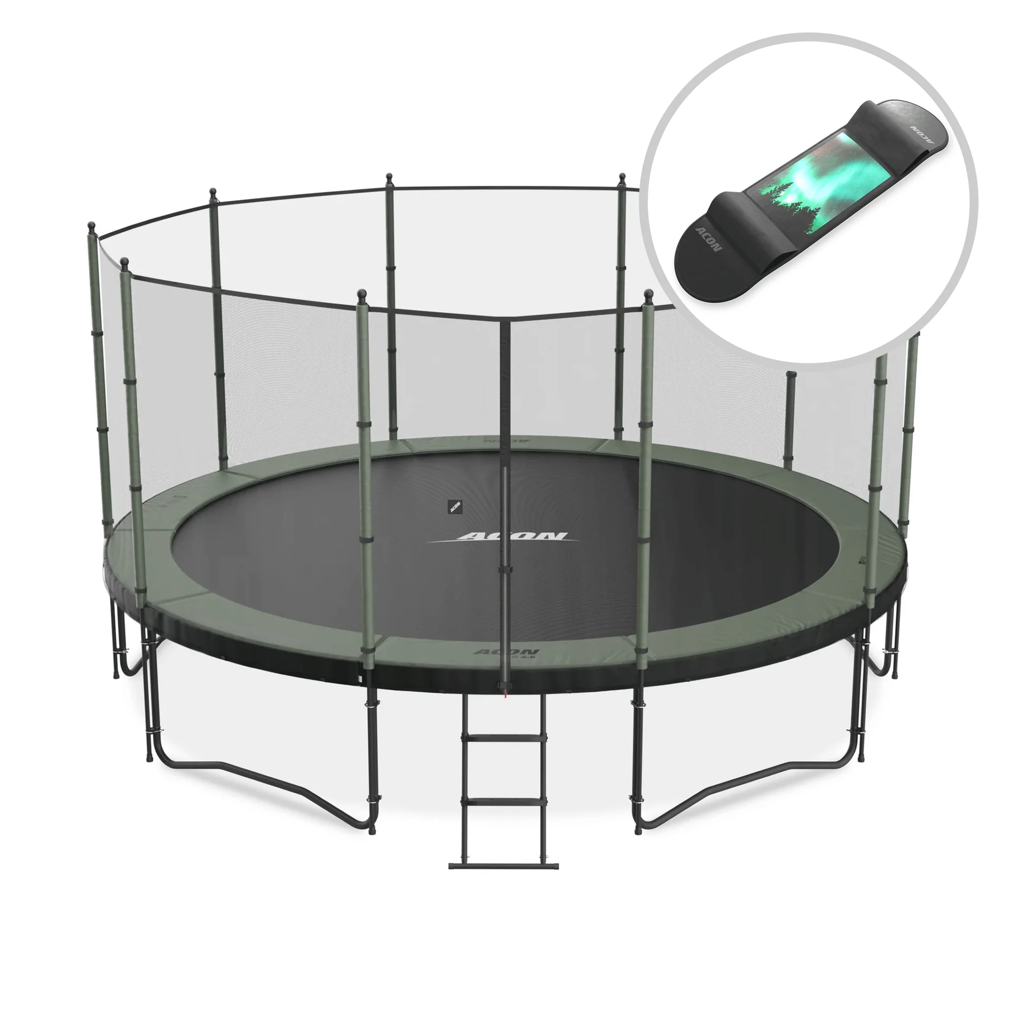 ACON Air 4,6 m Rundes Trampolin mit Standardnetz und Leiter