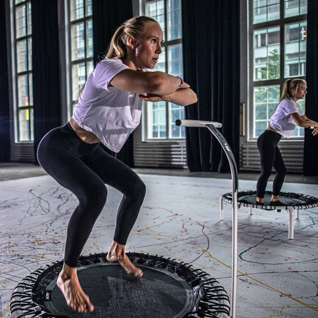 Acon Runder Rebounder Fitness-Trampolin Fit 1,12 m weiß - Image 4