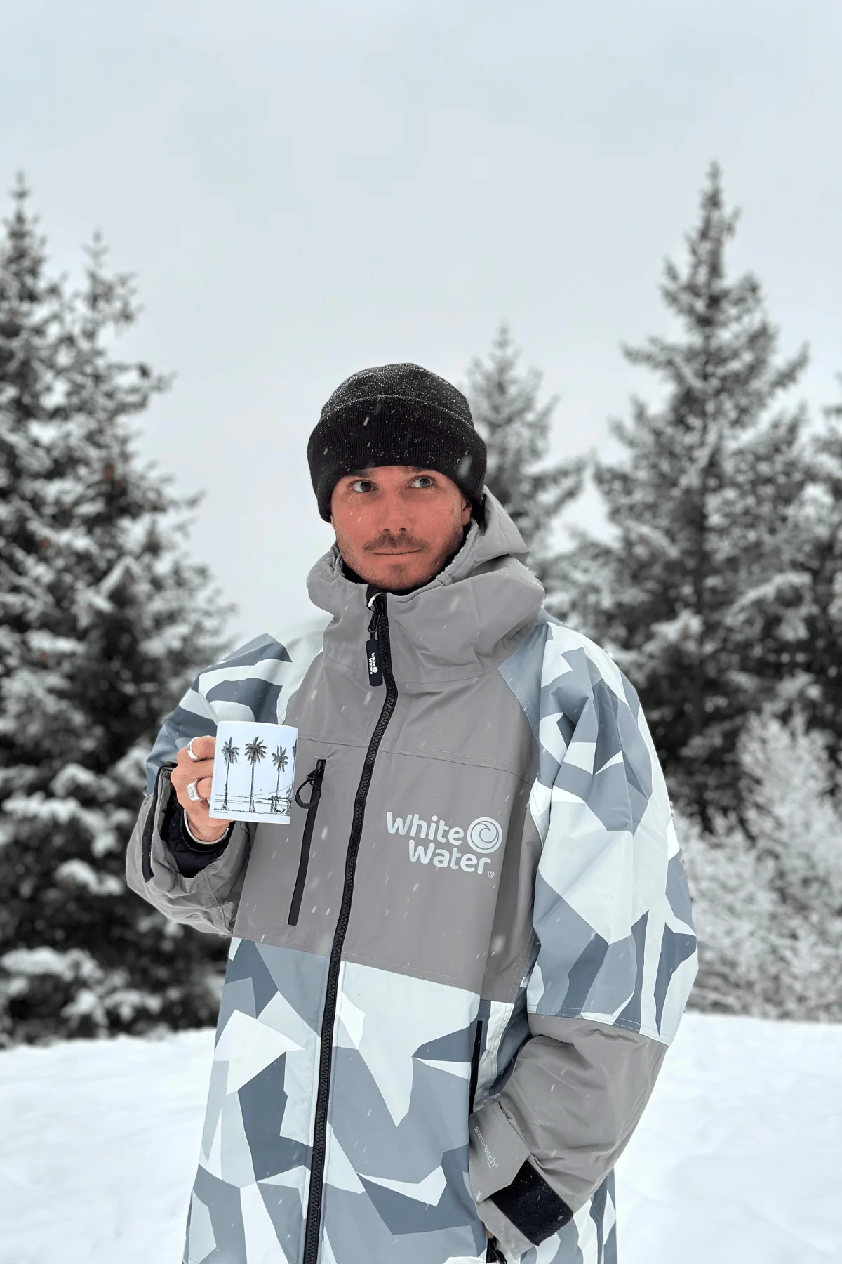 White Water Adults Hard Shell Robe - Arctic Camo - Image 4