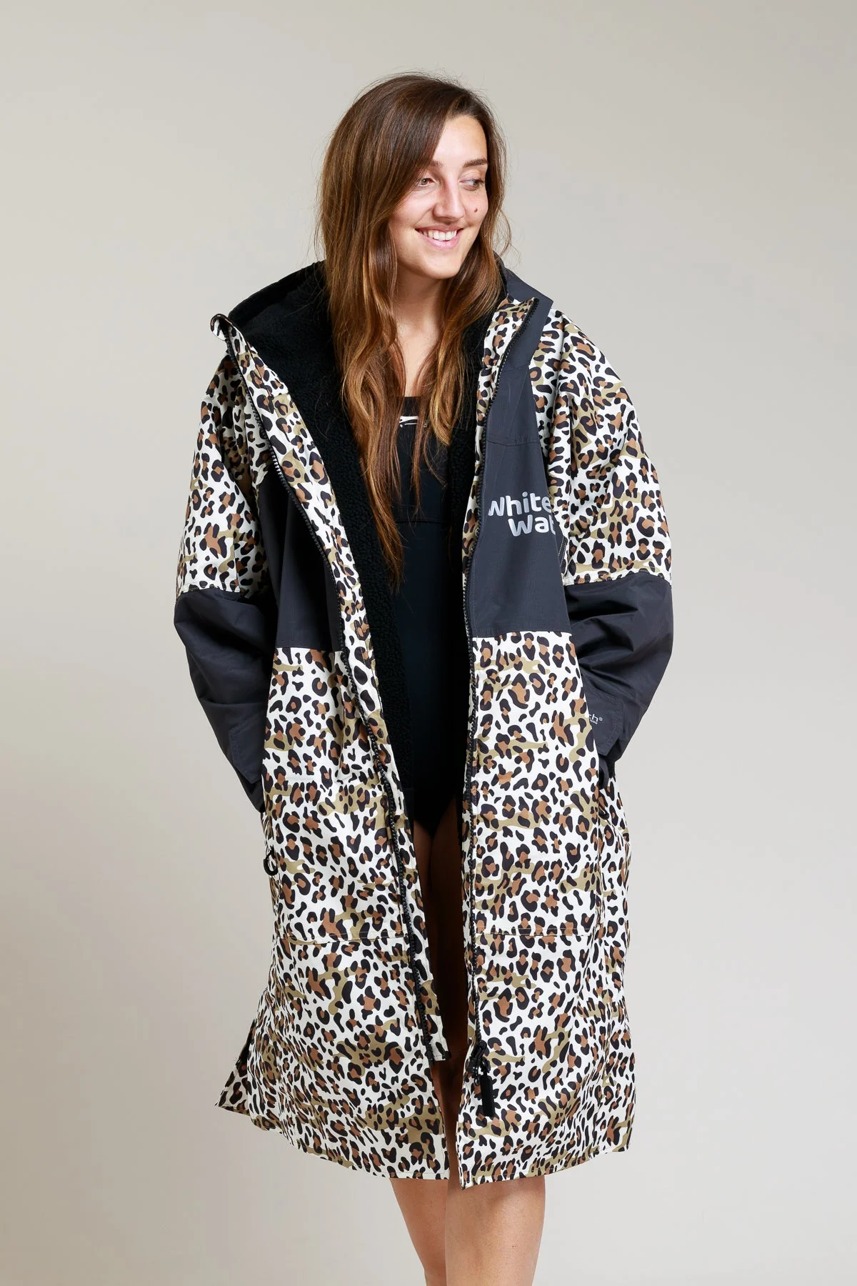 White Water Adults Hard Shell Robe - Leopard Print - Image 2