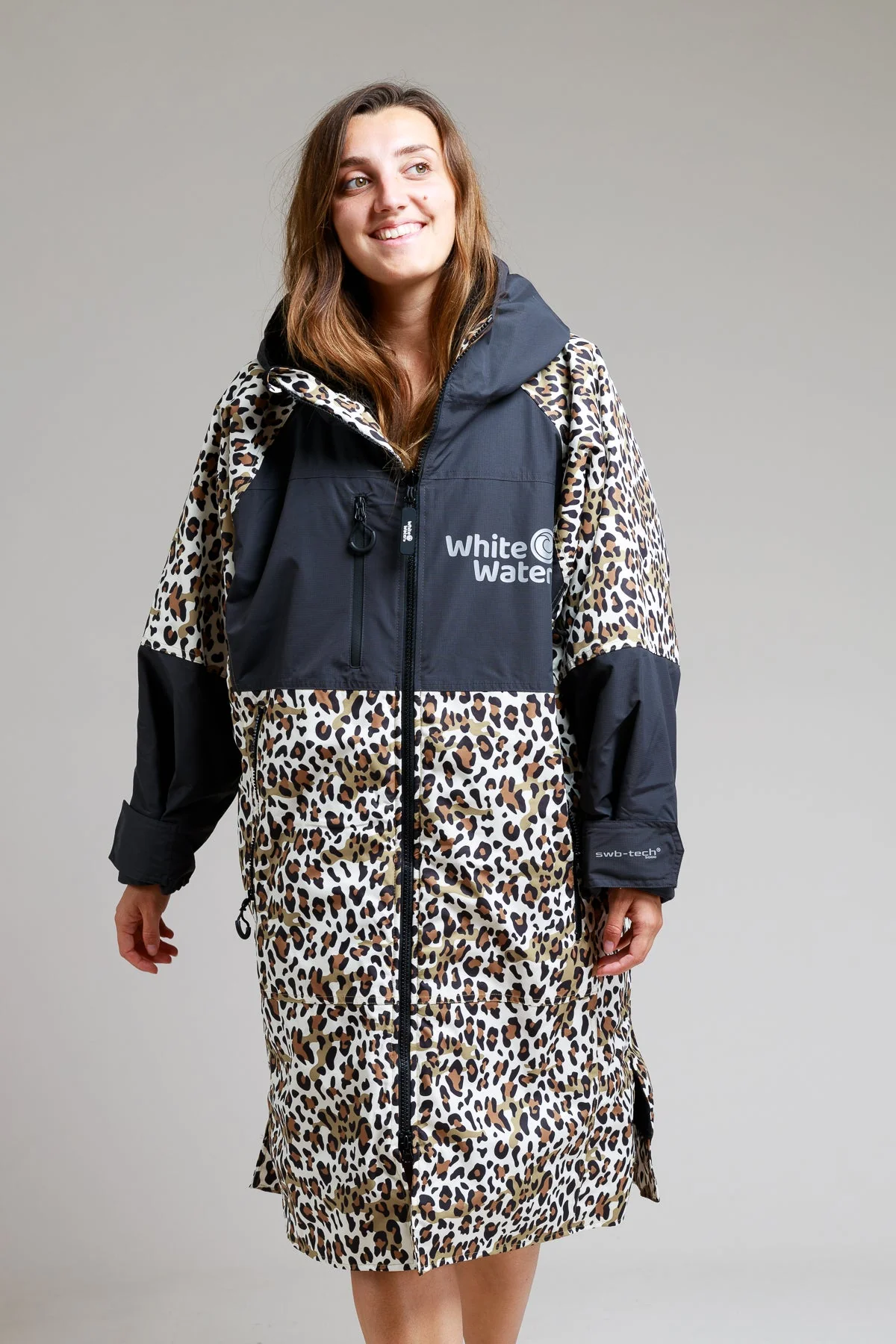 White Water Adults Hard Shell Robe - Leopard Print - Image 4
