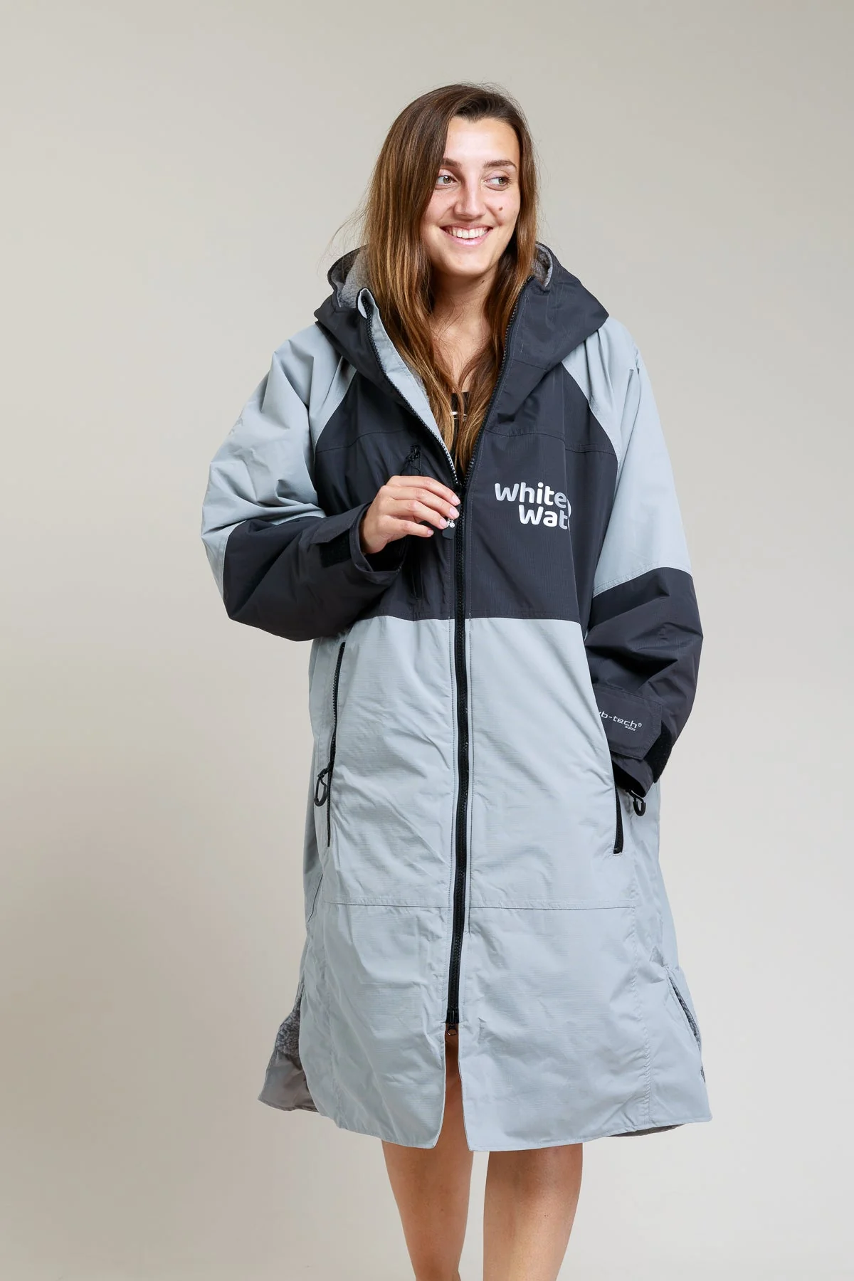 White Water Adults Hard Shell Robe - Steel Grey - Image 2