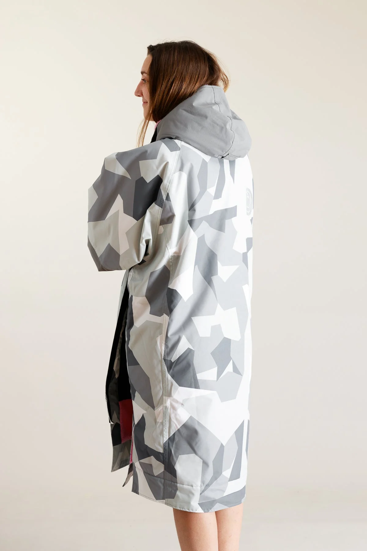 White Water Adults Hard Shell Robe - Arctic Camo/Pink - Image 9