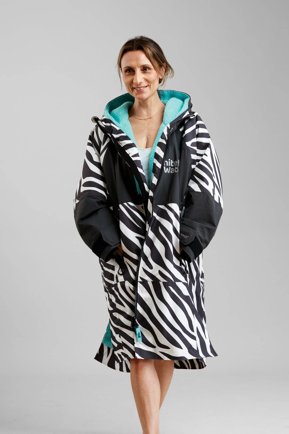 White Water Adults Hard Shell Robe - Zebra Print- Limited Edition - Image 4