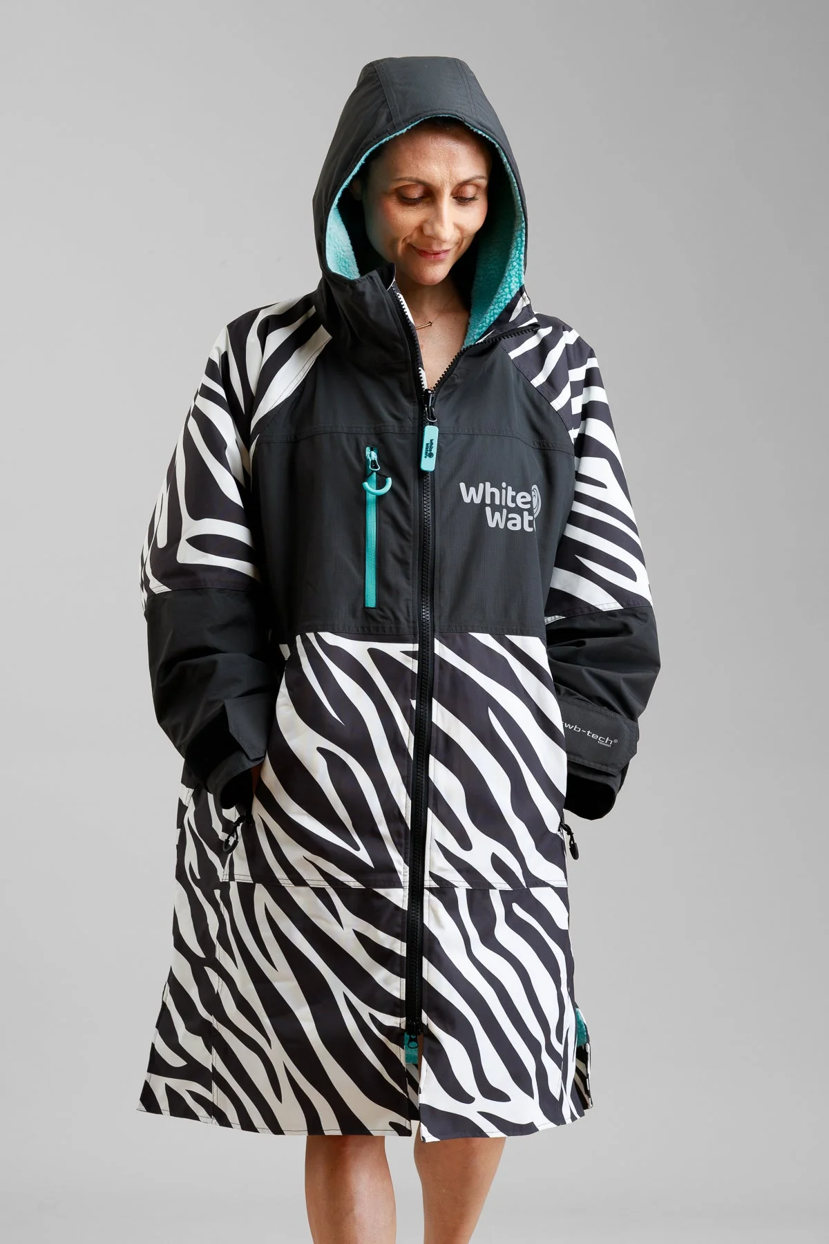 White Water Adults Hard Shell Robe - Zebra Print- Limited Edition - Image 5