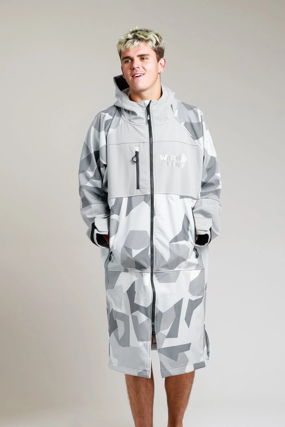 White Water Adults Soft Shell Robe - Arctic Camo