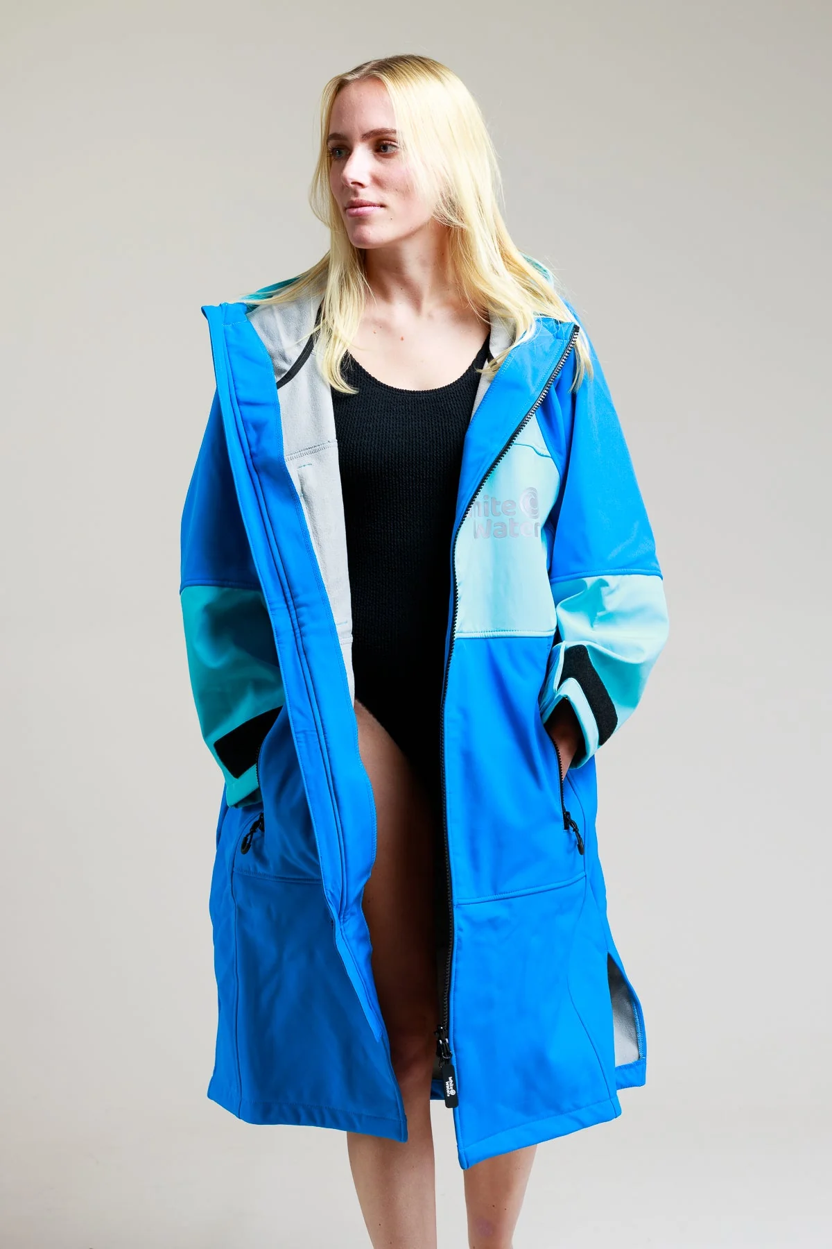 White Water Adults Soft Shell Robe - Cobalt Blue - Image 4