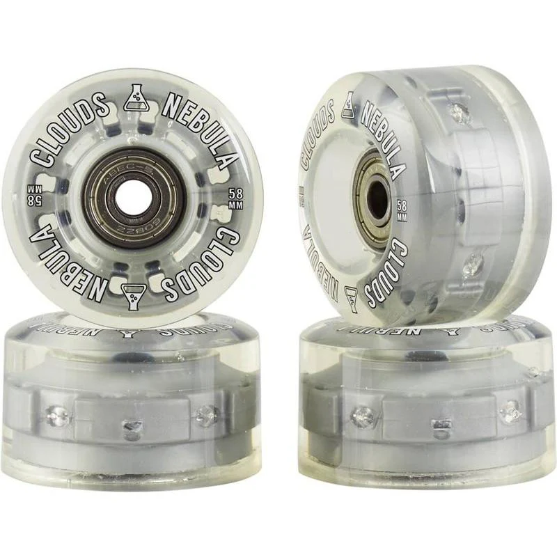 Clouds Urethane Wheels Nebula Light Up Clear/Silver 58mm