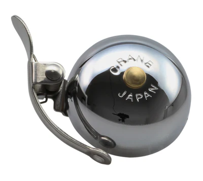 Crane Bell Co. Mini Suzu Fahrradklingel mit Steel Band Mount - Chrome Plated - Image 2