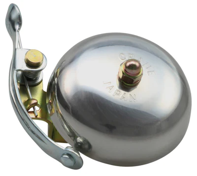 Crane Bell Co. Suzu Fahrradklingel mit Steel Band Mount - Polished Silver