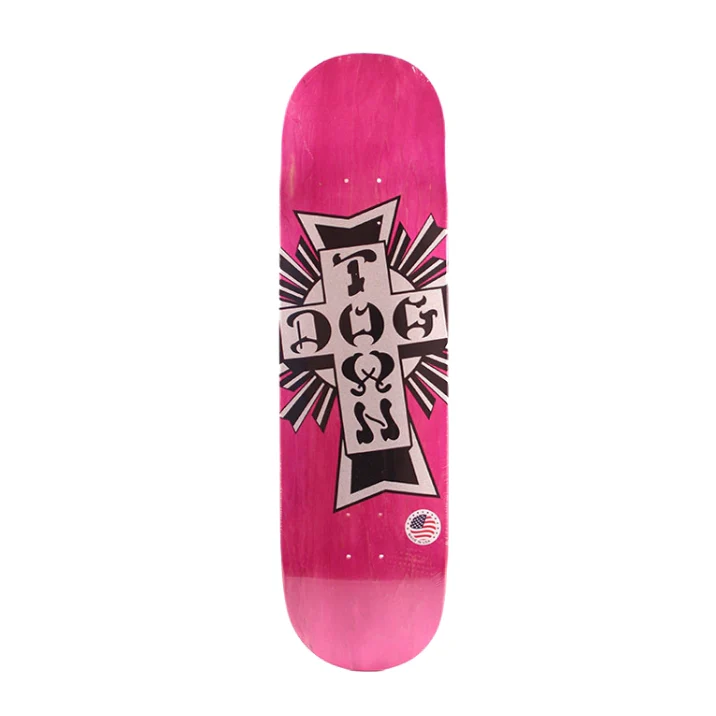 Dogtown Deck Street Silver Croos Logo Pink 8.5''
