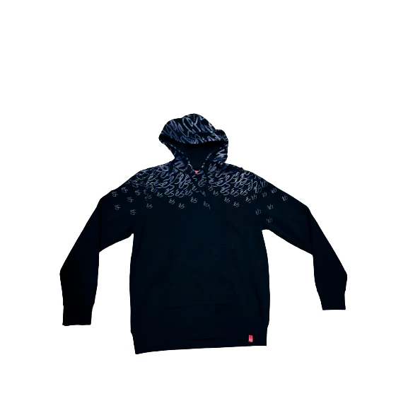 és Zip Hooded Multi Script black