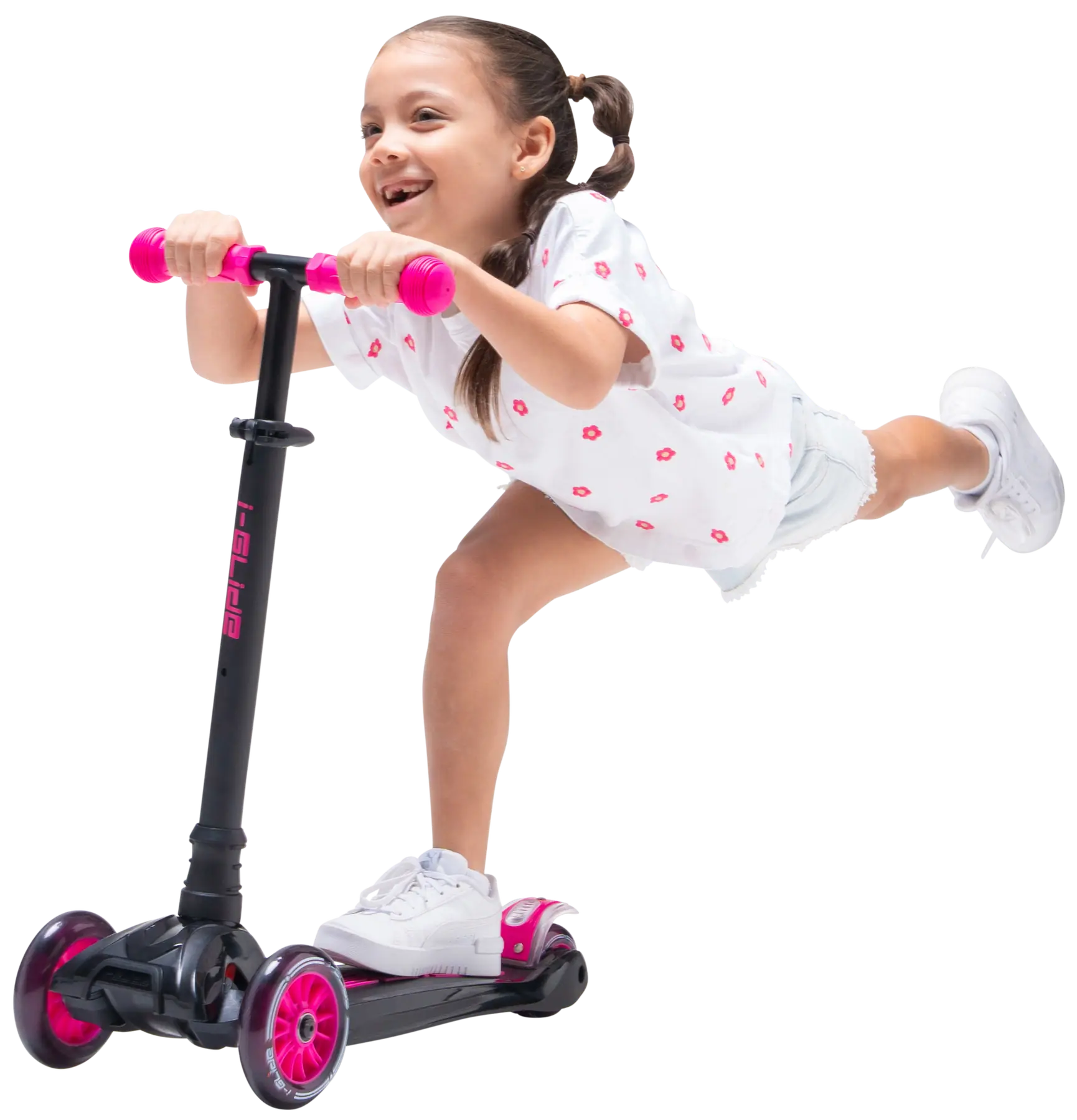 i-Glide Kinder Scooter 3 Rolle Black/Pink - Image 5