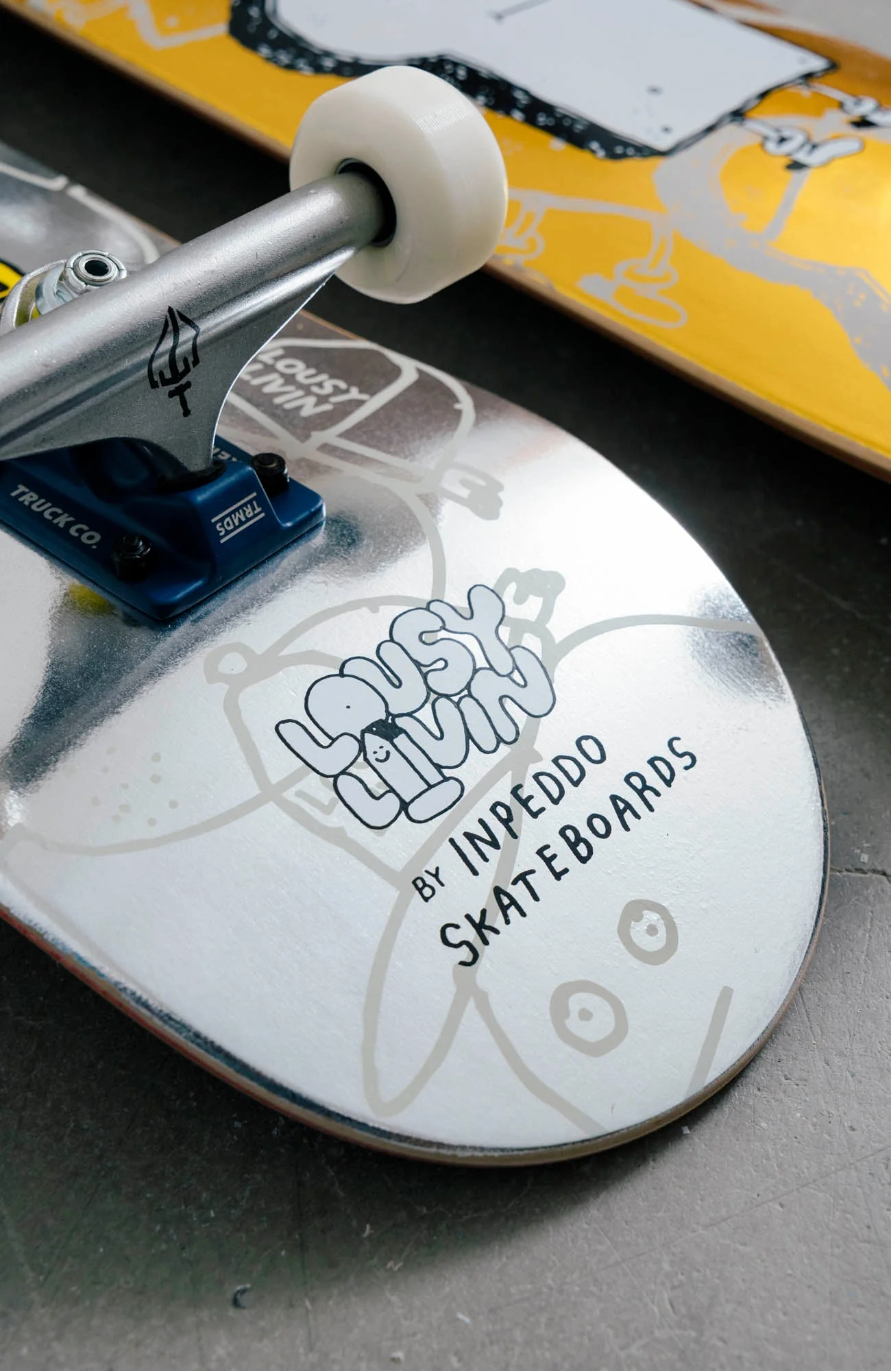 Inpeddo Skateboard Prem Complete Silver Lemon - Image 2