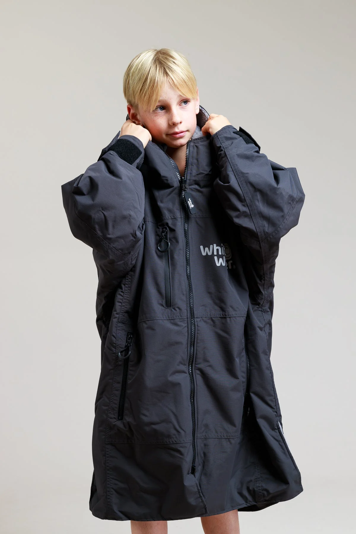 White Water Kids Hard Shell Robe - Black