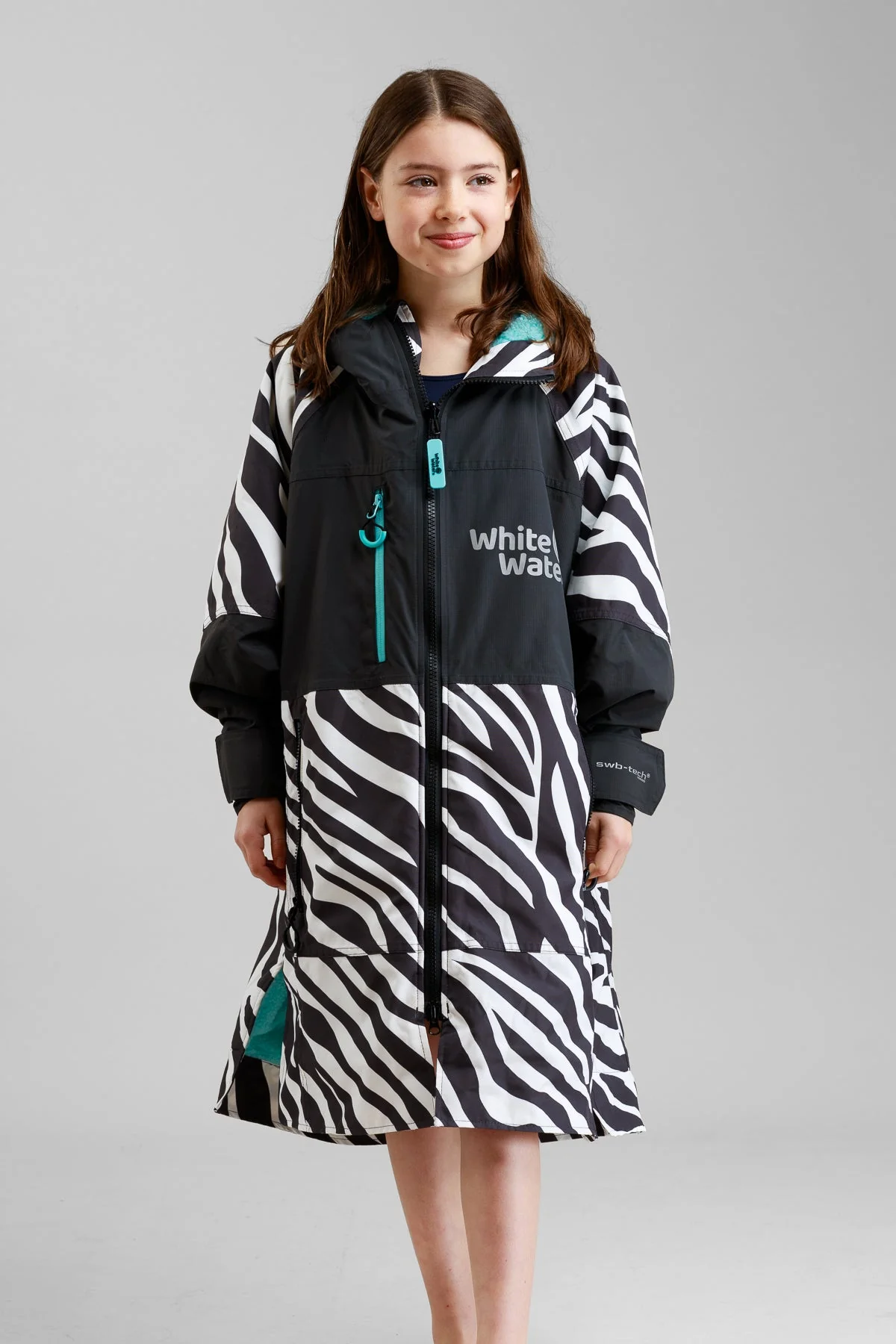 White Water Kids Hard Shell Robe - Zebra Print- Limited Edition - Image 2
