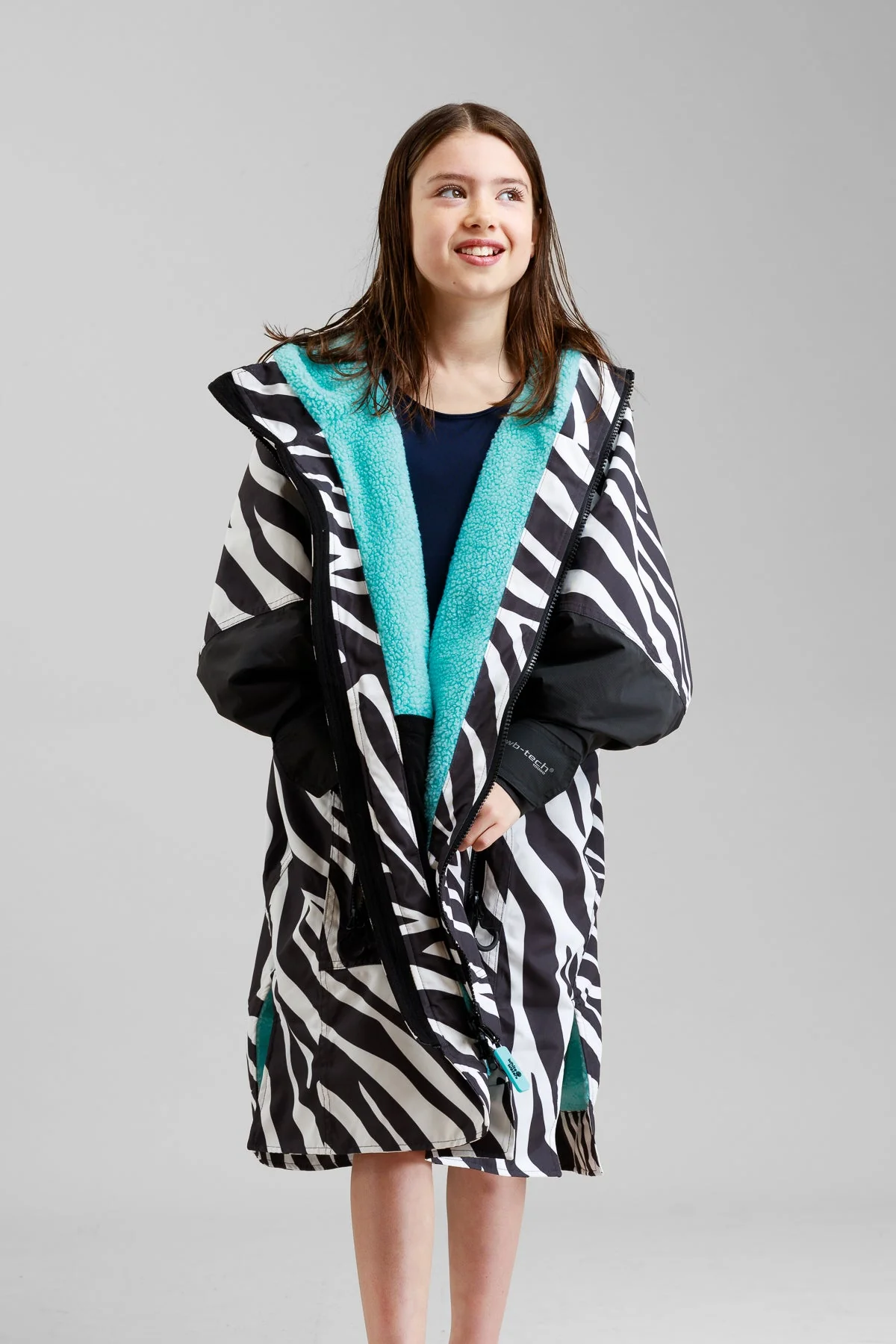 White Water Kids Hard Shell Robe - Zebra Print- Limited Edition - Image 3