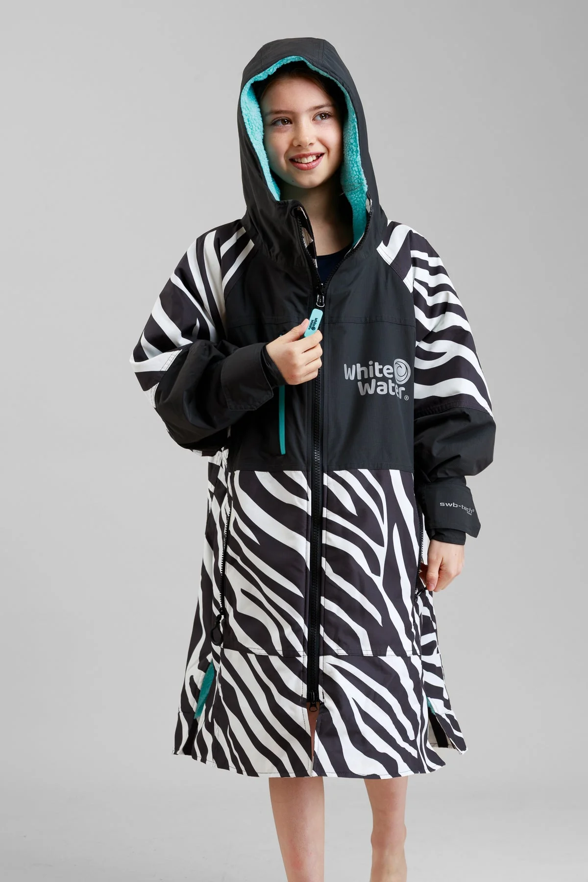 White Water Kids Hard Shell Robe - Zebra Print- Limited Edition - Image 6