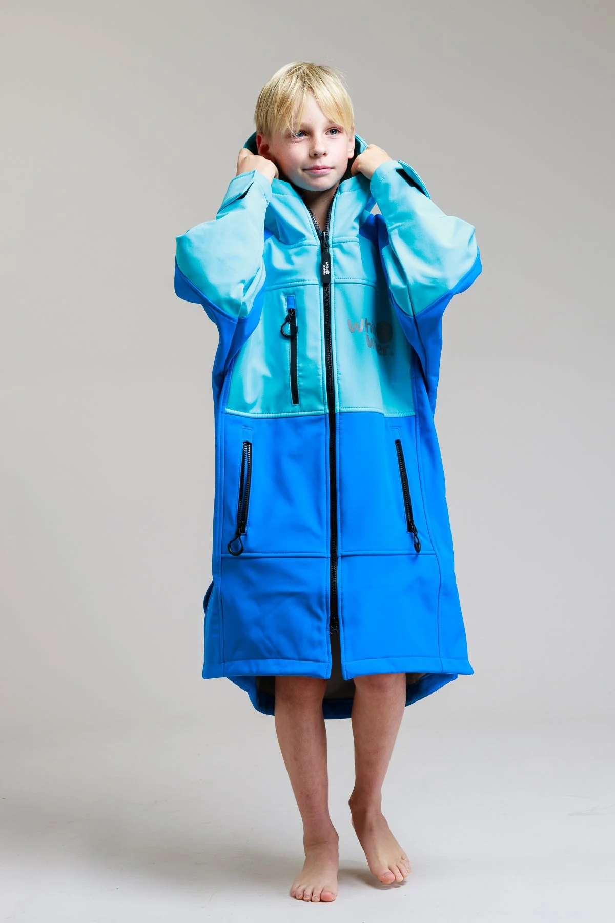 White Water Kids Soft Shell Robe - Cobalt Blue - Image 4
