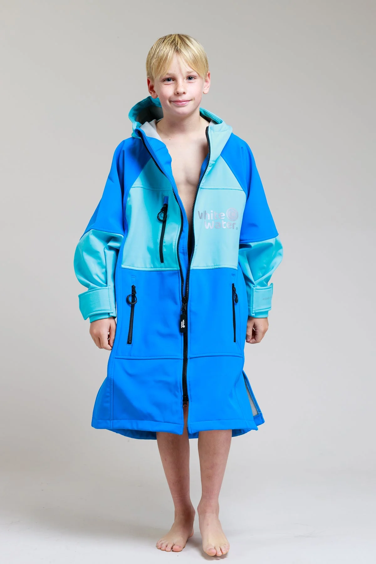 White Water Kids Soft Shell Robe - Cobalt Blue - Image 5