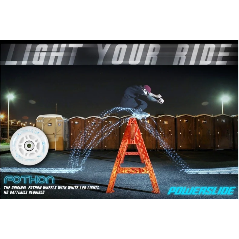 Powerslide Wheels Fothon Rage 76mm 82a red LED - Image 4