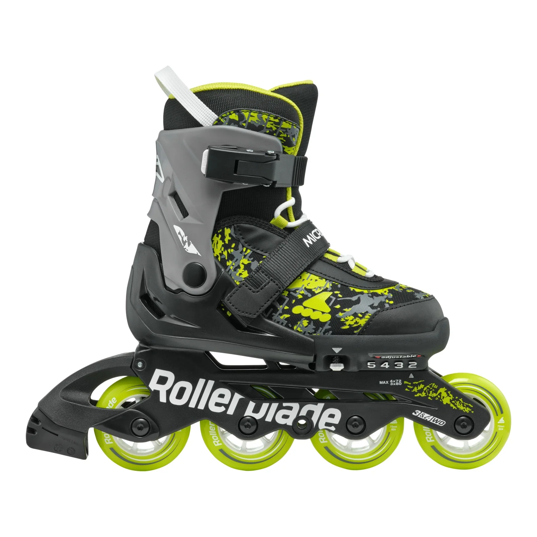Rollerblade Kids Microblade SL Black/Lime - Image 2