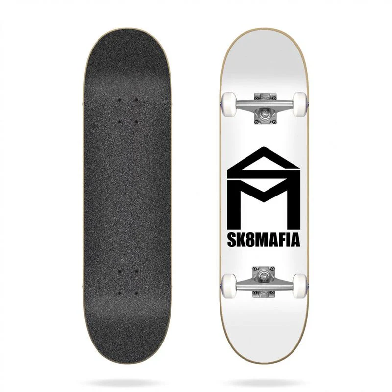 Sk8Mafia Complete Skateboard House Logo White 7.75"
