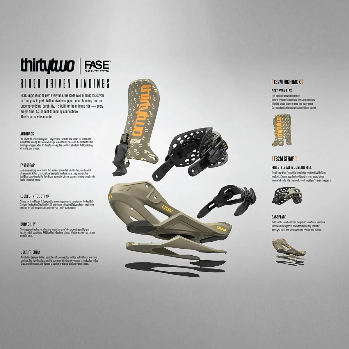 T32M Fase® Snowboard Binding Orange - Image 5