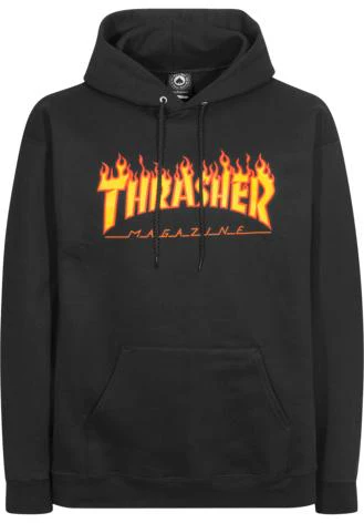 Thrasher Hoodie Flame Black