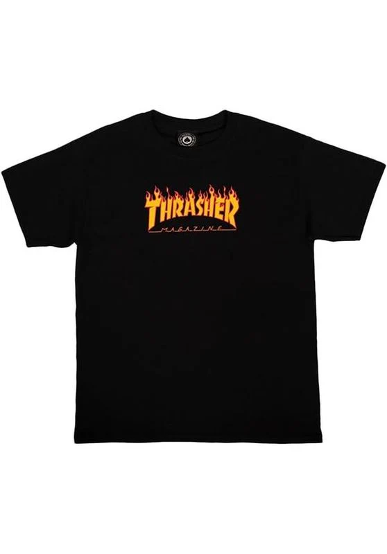 Thrasher T-Shirt Kids Flame Black