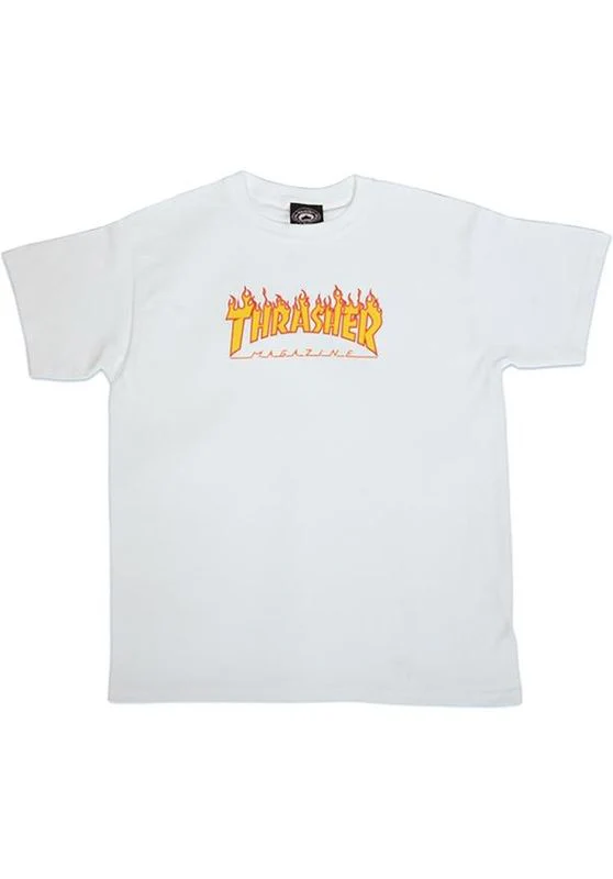 Thrasher T-Shirt Kids Flame White