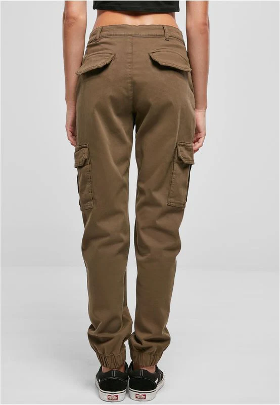 Urban Classics Ladies Cotton Twill Utility Pants olive - Image 2