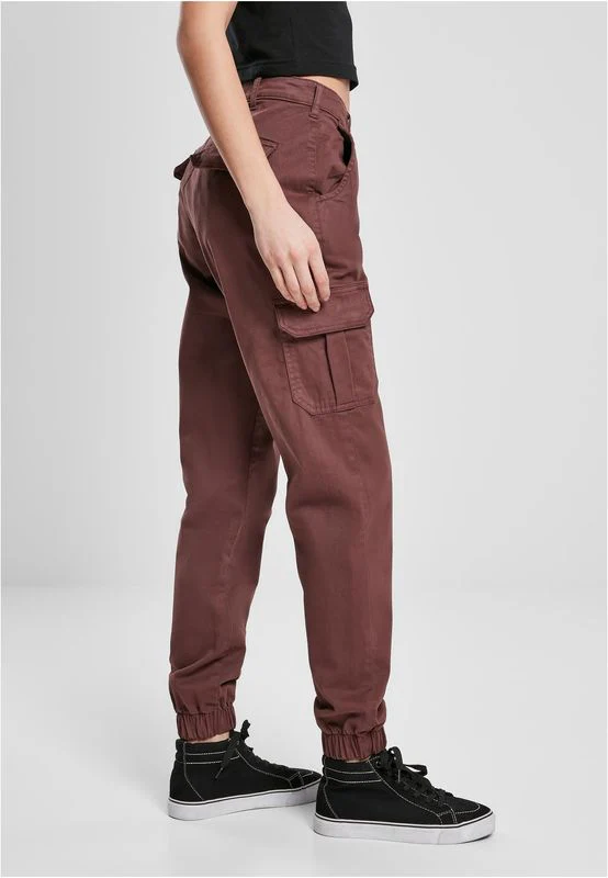 Urban Classics Ladies High Waist Cargo Pants cherry - Image 4
